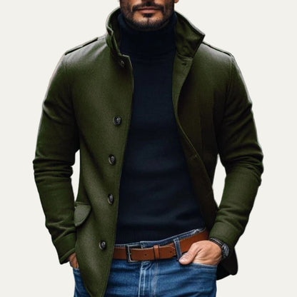 Men’s Minimalist Single Breasted Topcoat