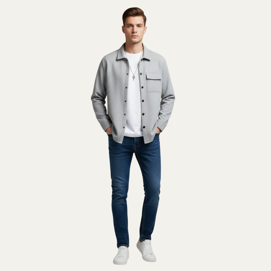 Men’s Textured Quilted Shacket