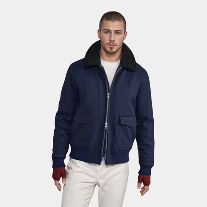 Woolen Collar Jacket Gray