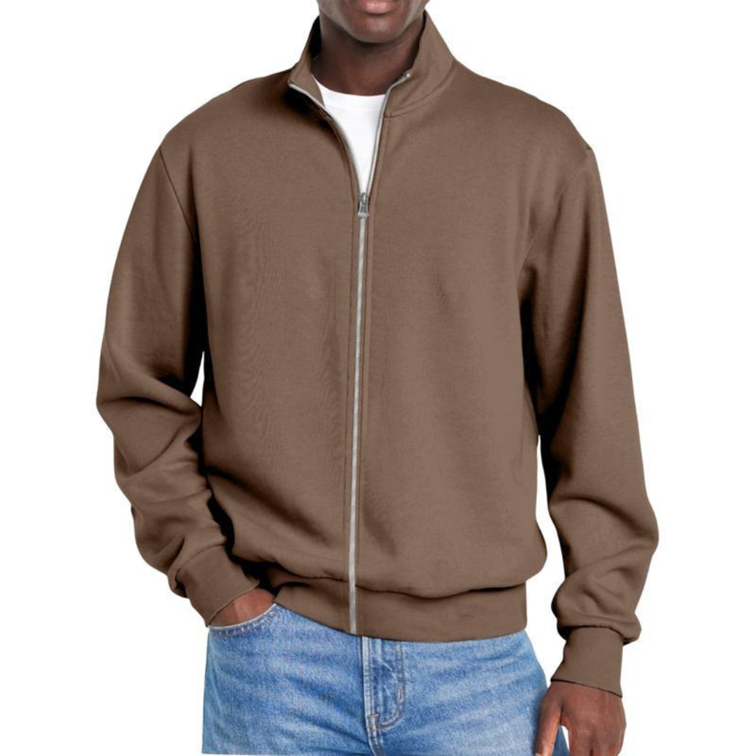 Men’s Classic Full Zip Stand Collar Sweatshirt Jacket