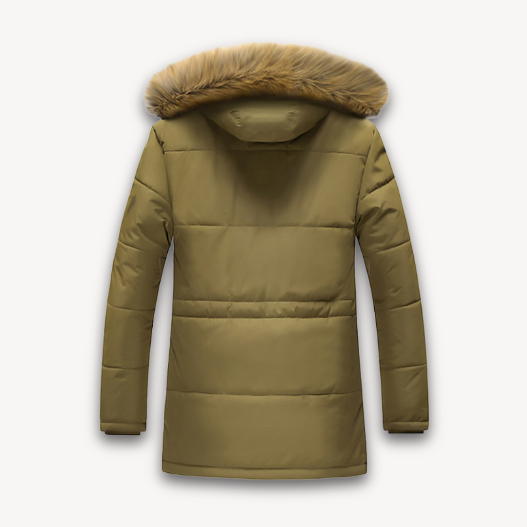 Men’s Waterproof Winter Jacket - Faux Fur Hood