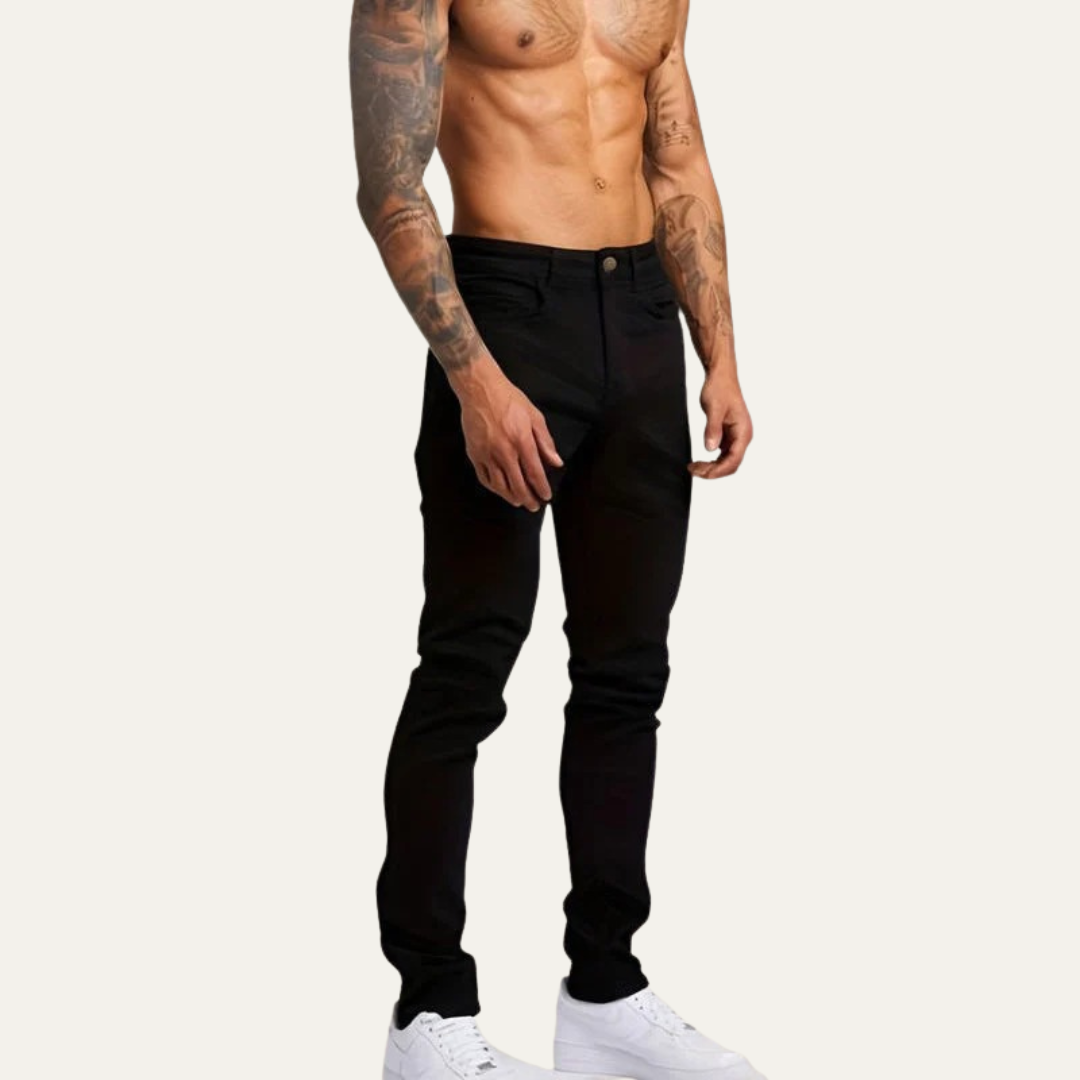 Men’s Distressed Skinny Low Rise Jeans