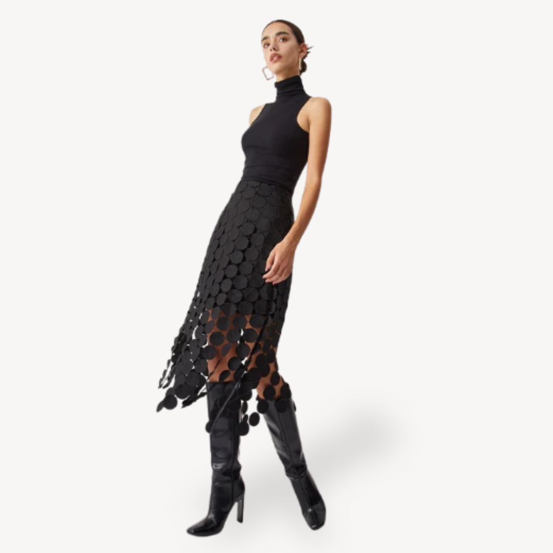 Women’s Circle Cutout Midi Skirt