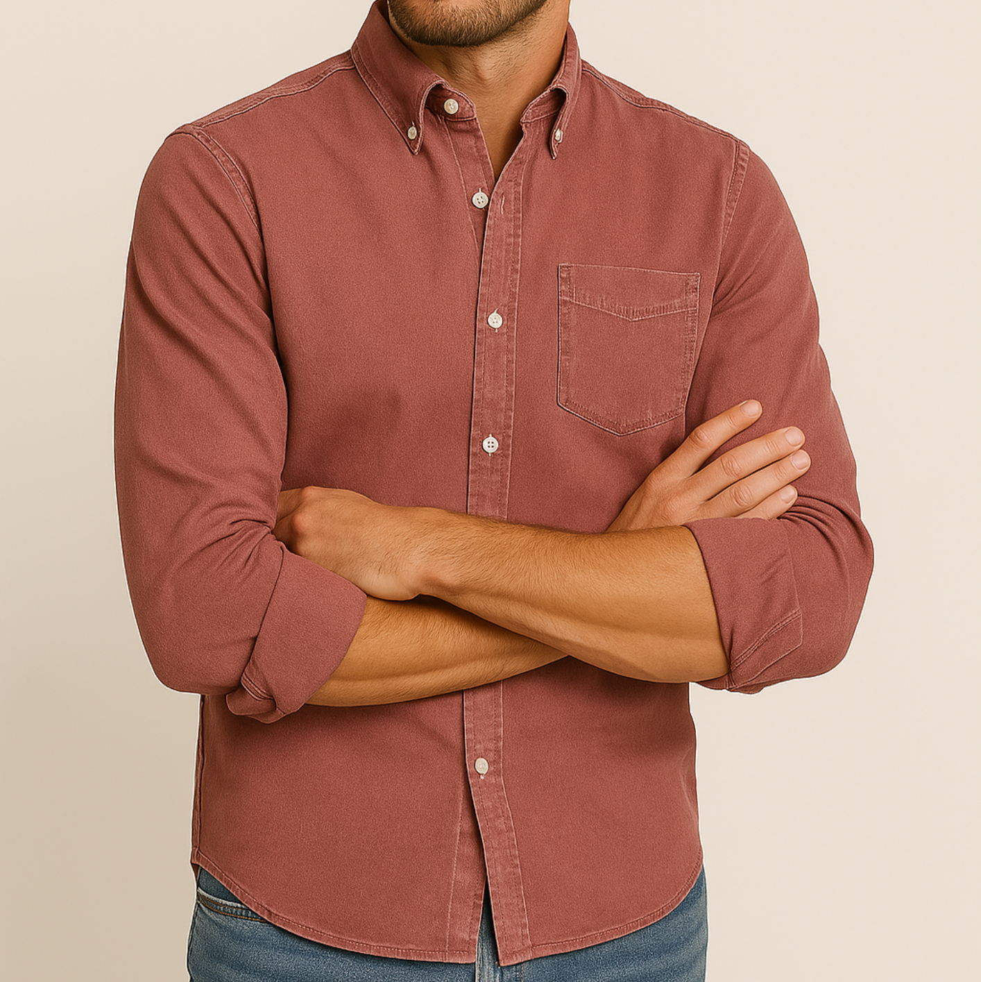 Men’s Button Down Collar Casual Shirt