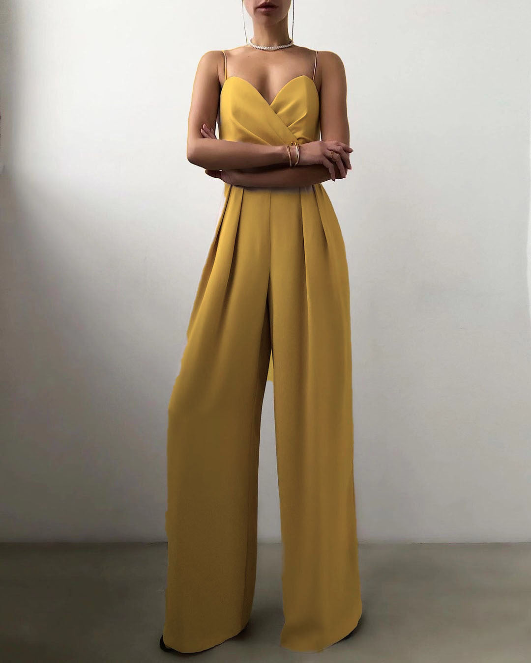 Women's Chic Tank Strap Flowy Jumpsuit