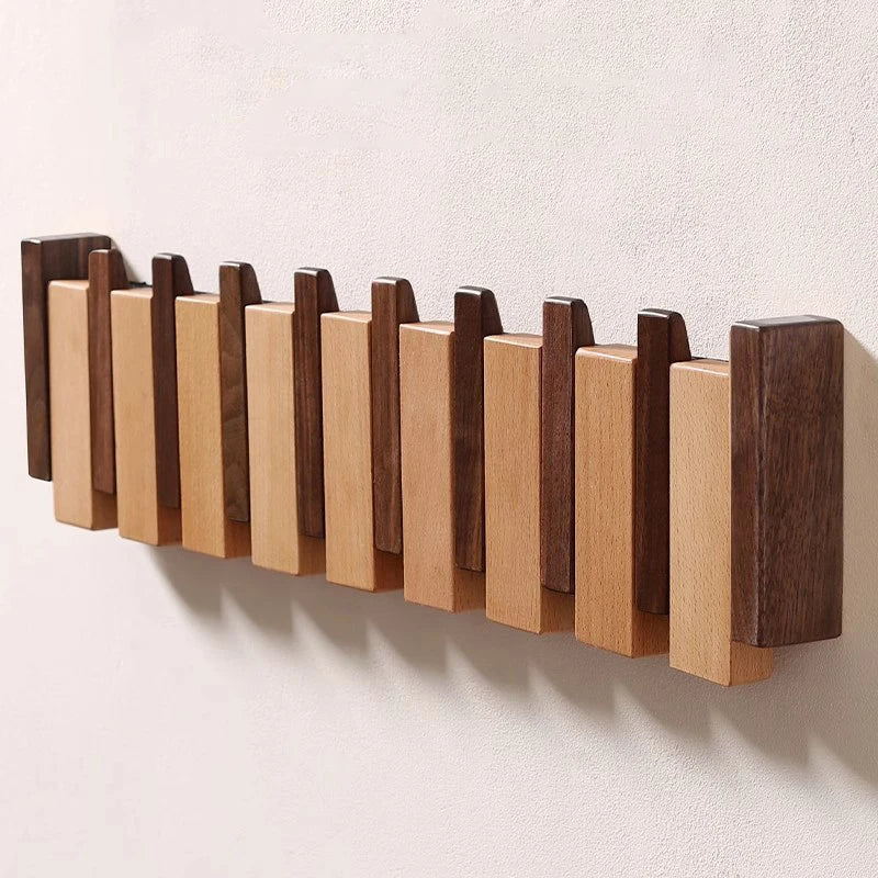 Rustic Wooden Coat Rack Entryway Storage Organizer