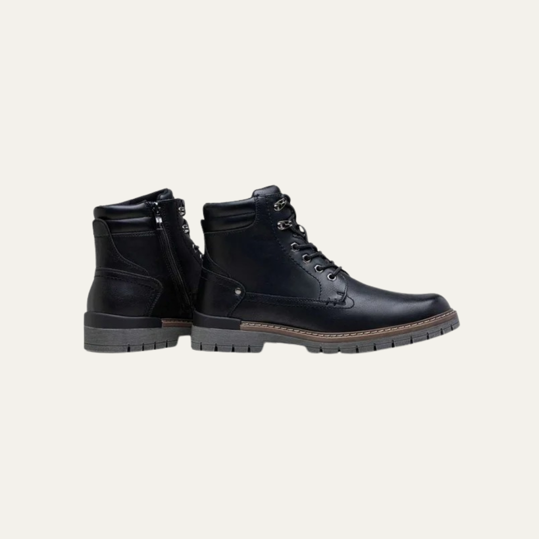 Men’s Military Style Lace Up Combat Boots with Lug Sole
