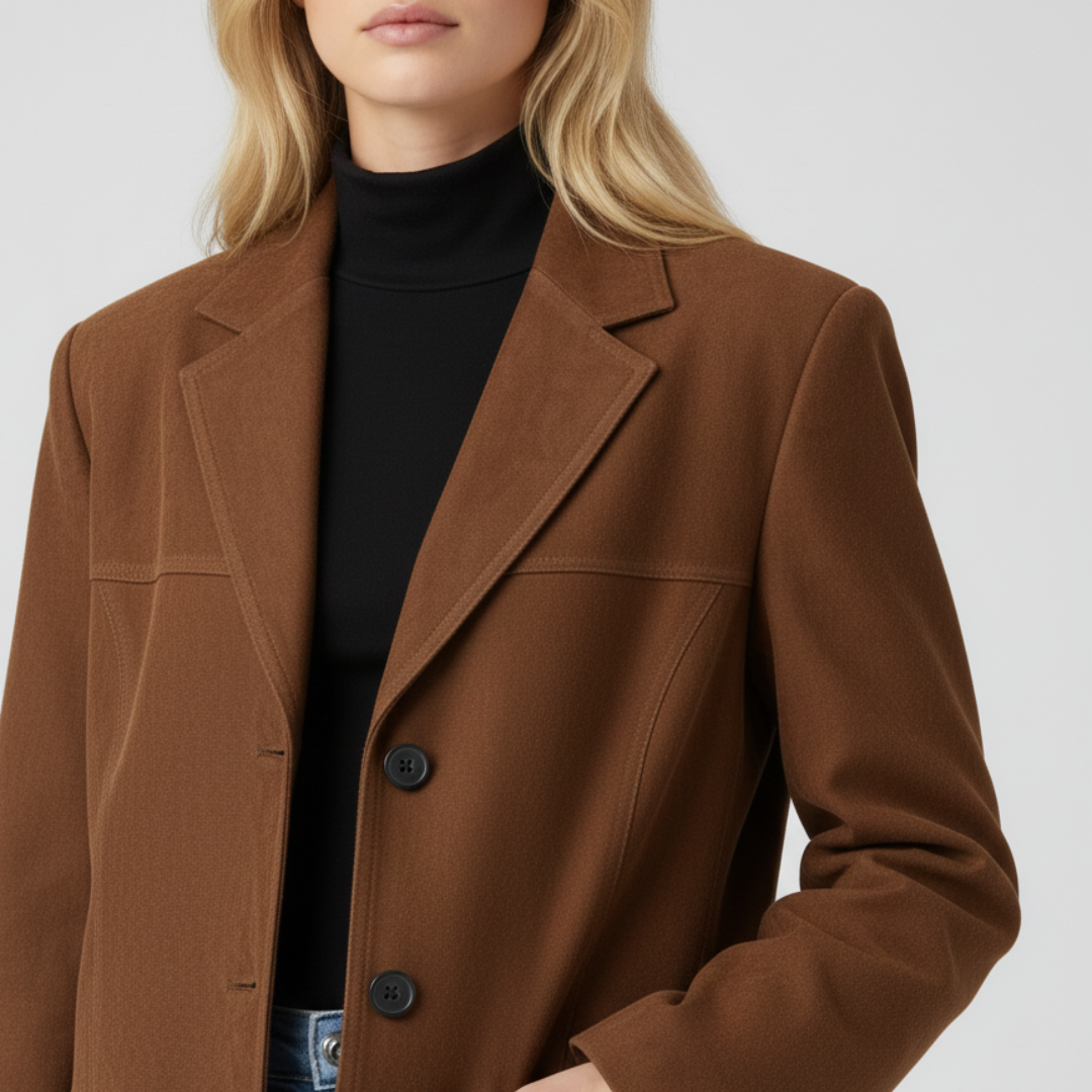 Claudine | Autumn Jacket - Oversized Button-Up Outerwear with Pockets for Women