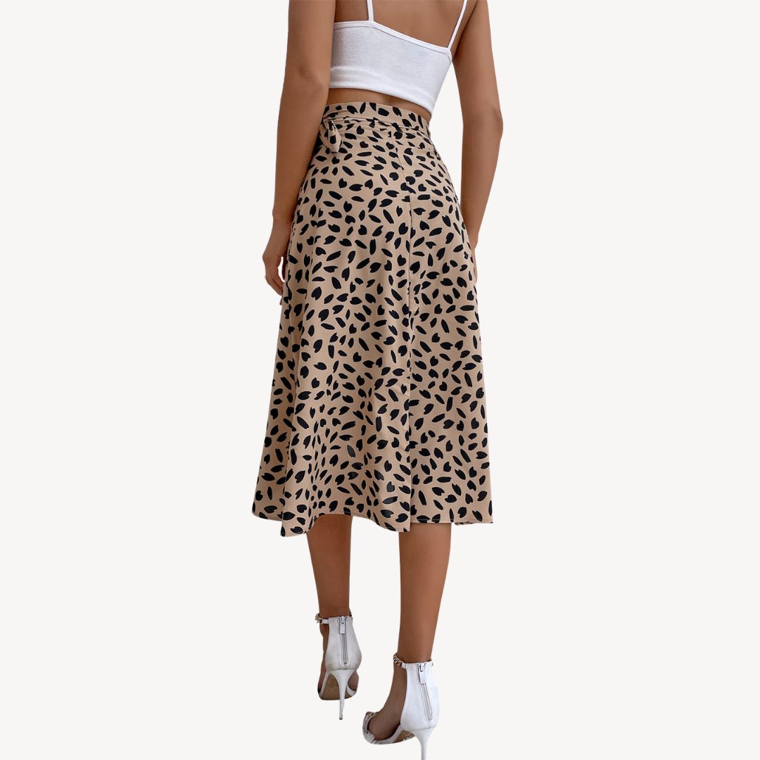 Women's Printed Chiffon Wrap Midi Skirt