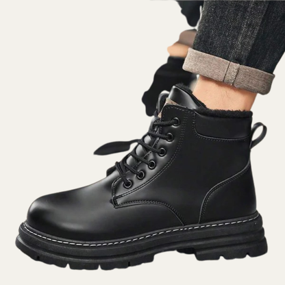 Men’s Rugged Faux Fur Lined Lace Up Hiking Boots