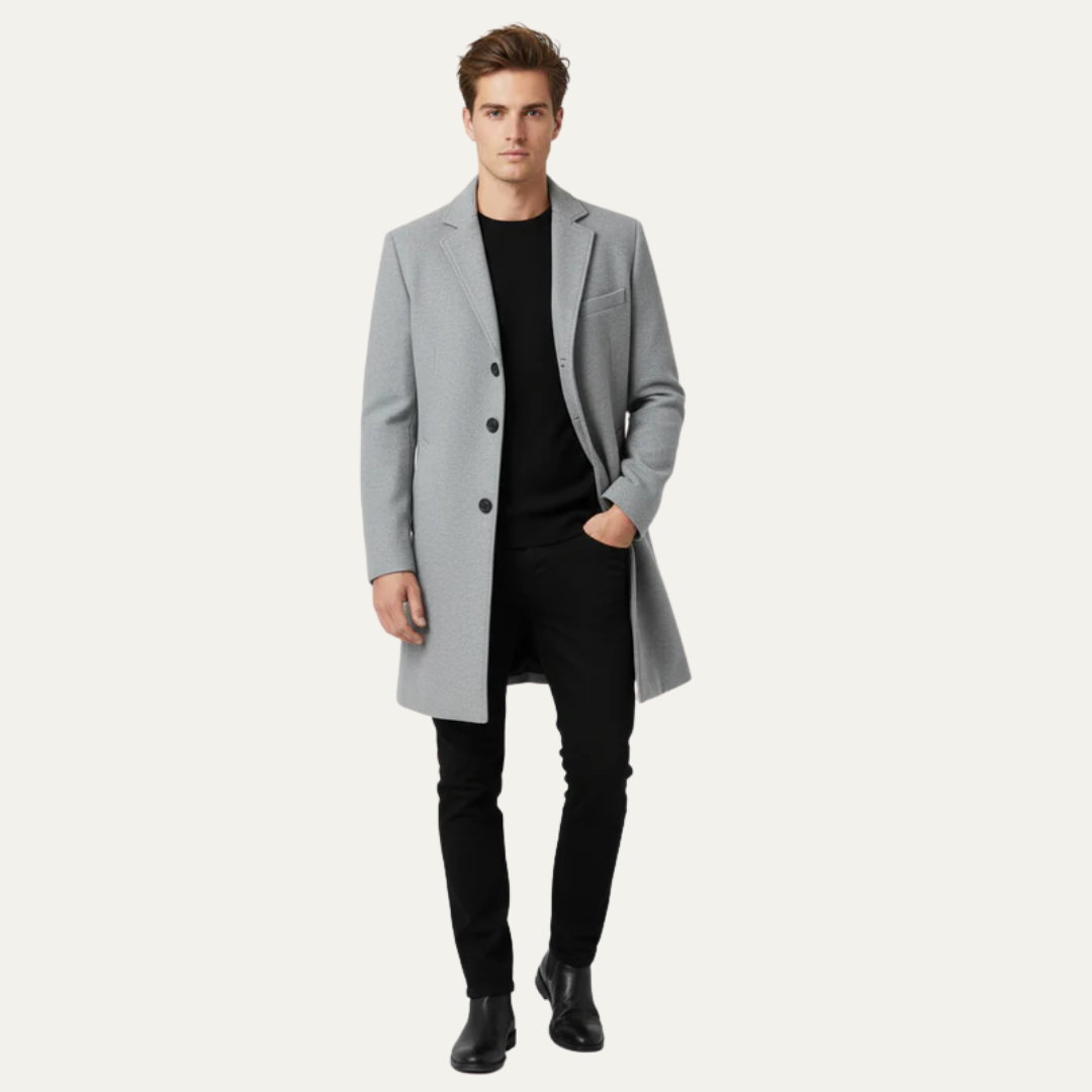 Men’s Classic Winter Single-Breasted Trench Coat