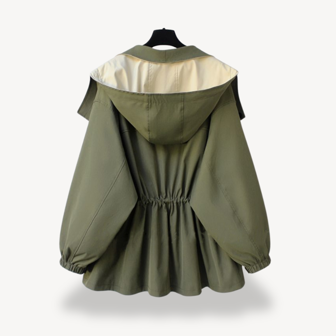 Colorblock Trench Coat for Women