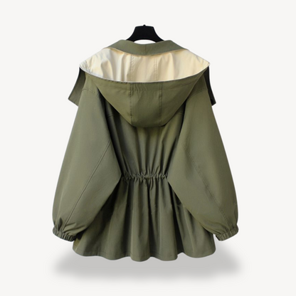 Colorblock Trench Coat for Women