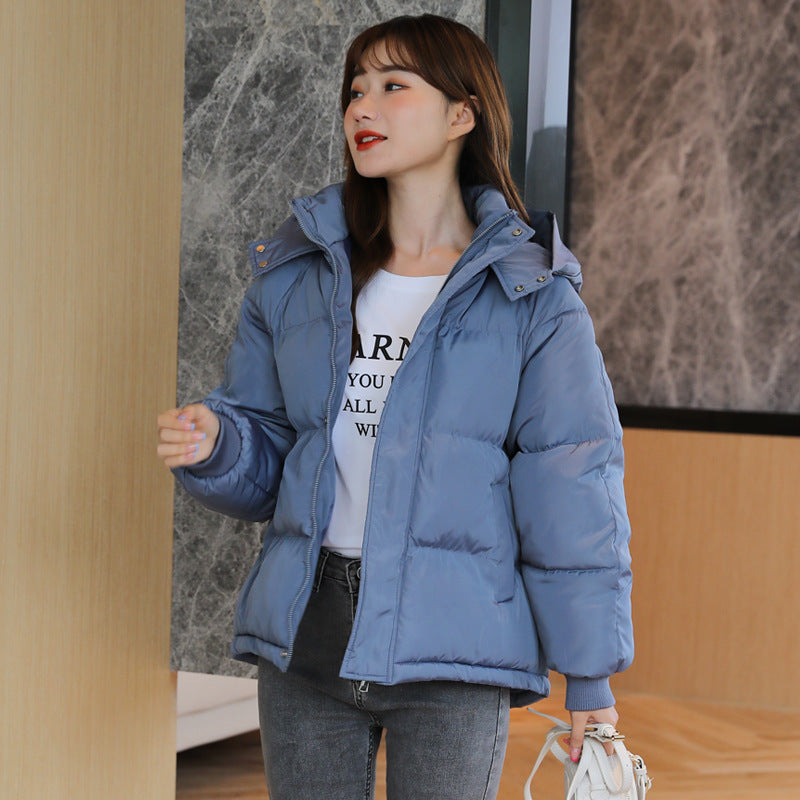 Warm Puffer Coat for Women with Hood