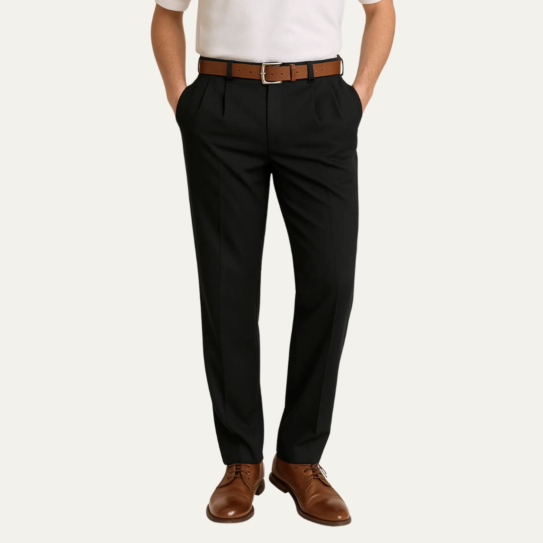 Men’s Classic Single-Pleat Dress Trousers
