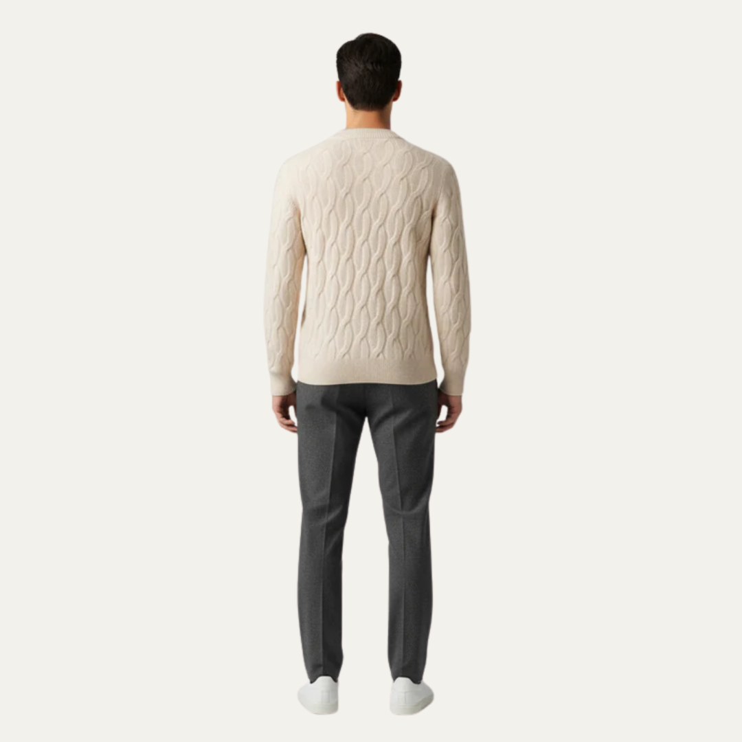 Men’s Classic Cable Knit Round Neck Sweater