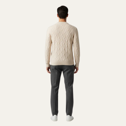 Men’s Classic Cable Knit Round Neck Sweater