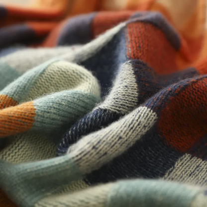 Multi-Color Checkered Knit Sweater Women