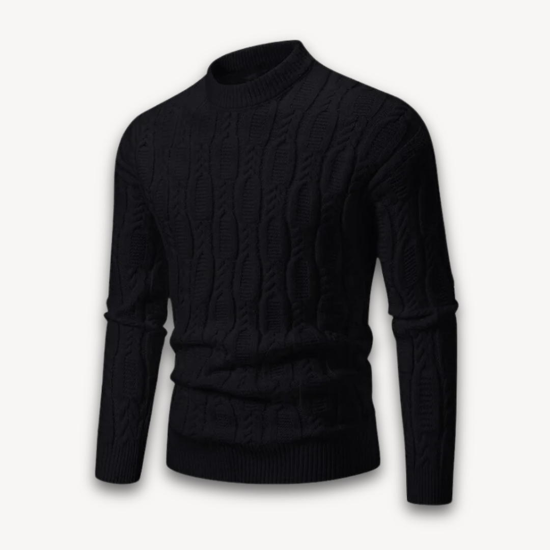 Men’s Fitted Cable Knit Pullover