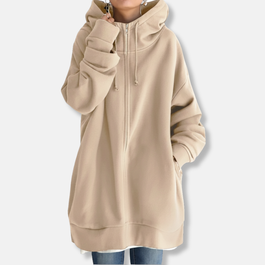 Women’s Hoodie – Oversized Fit – Zip Front – Long Sleeve Casual