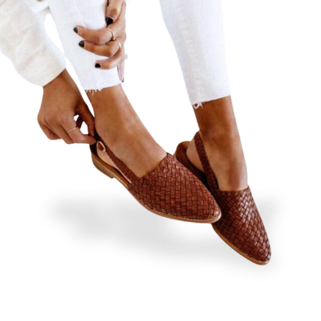 Woven Pointed Orthopedic Flats Women