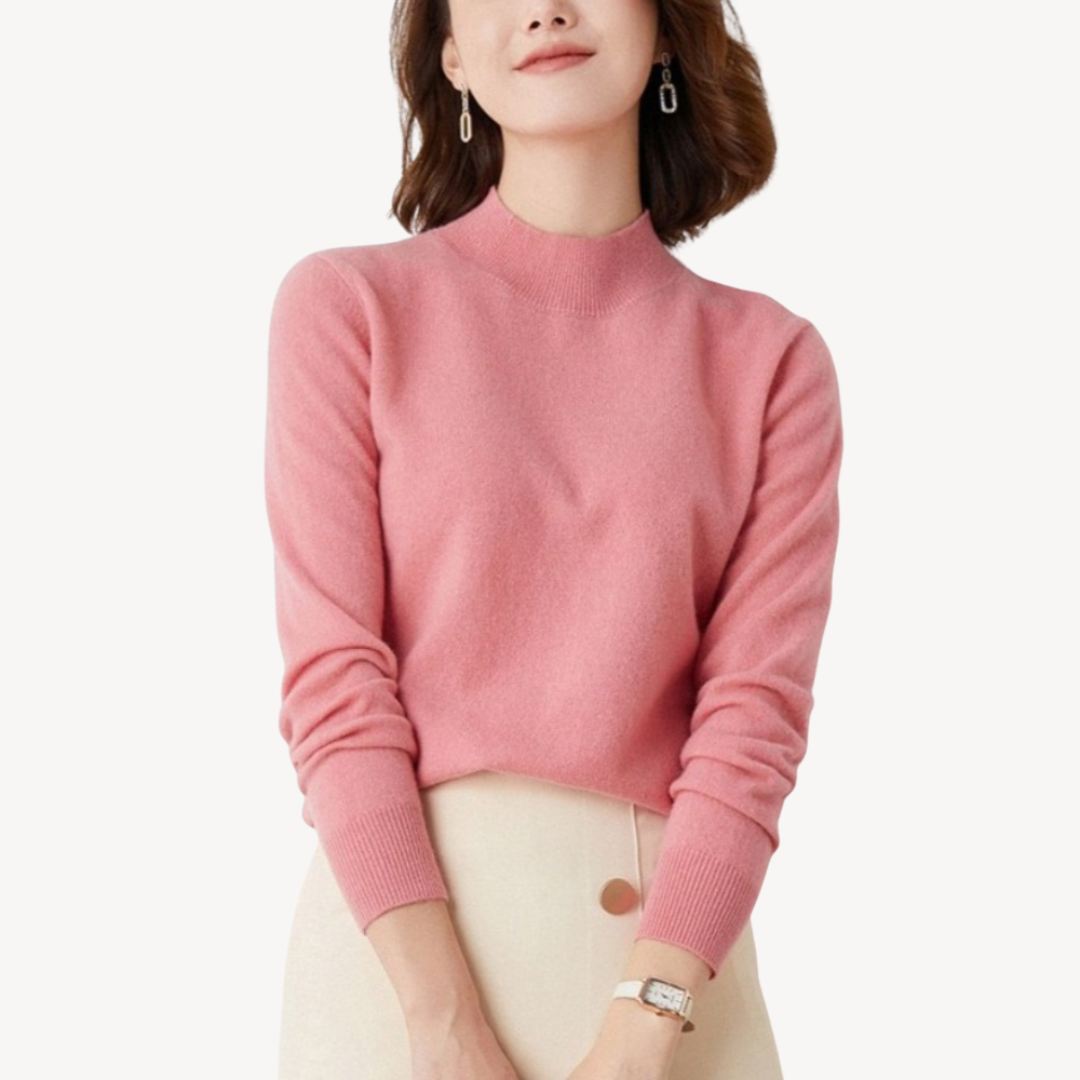 Mock Neck Cashmere Sweater Women