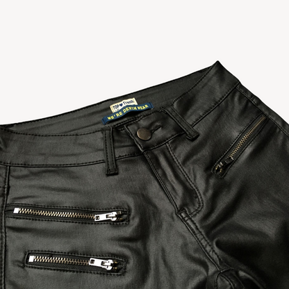 Loravelle Women's Faux Leather Moto Pants