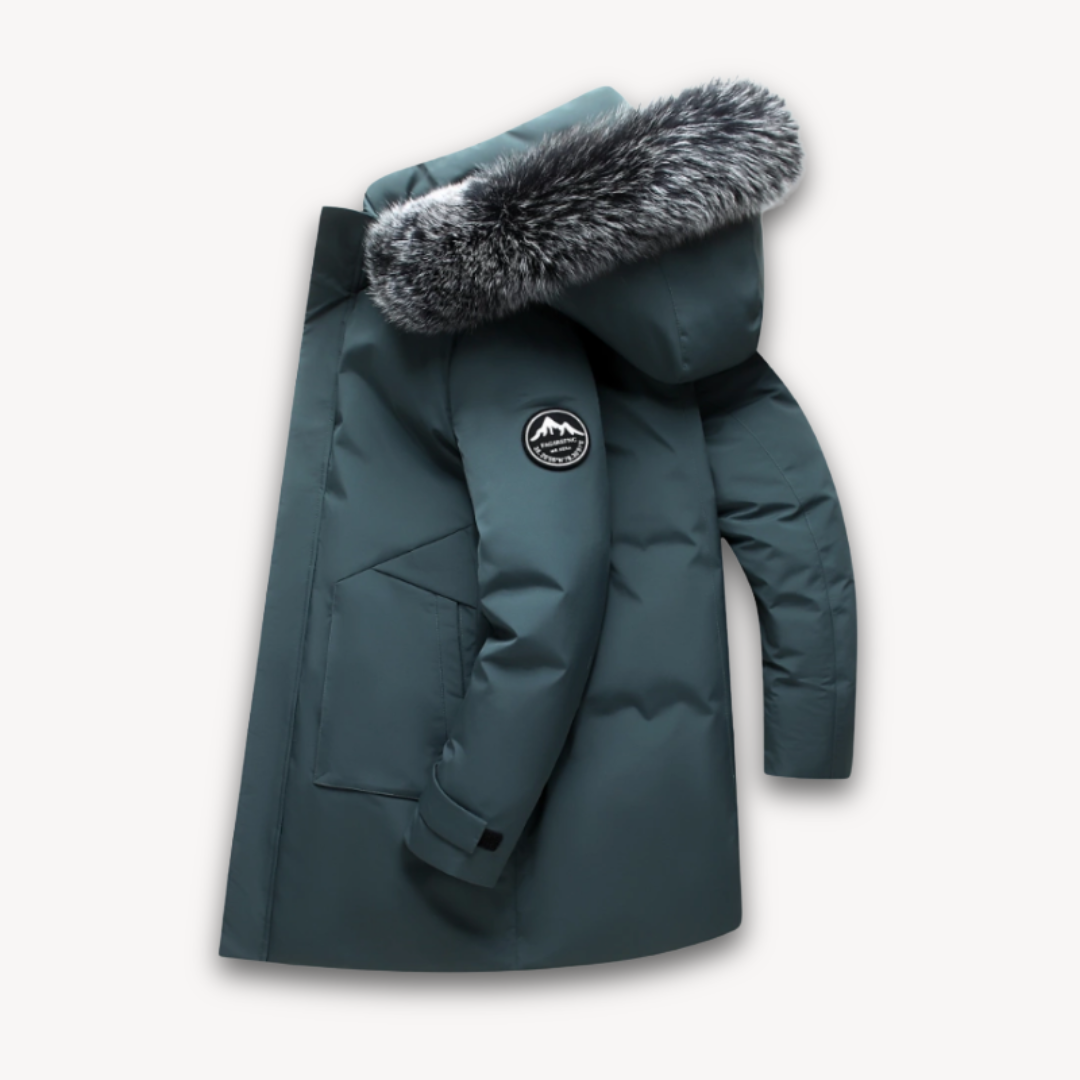 Men's Waterproof Parka Coat - Faux Fur Hood
