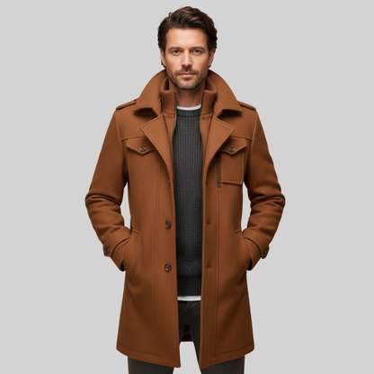 Slim Woolen Business Coat Gray
