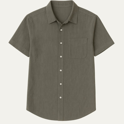 The Monaco Linen Short-Sleeve White Shirt for Men — Classic Old Money Style