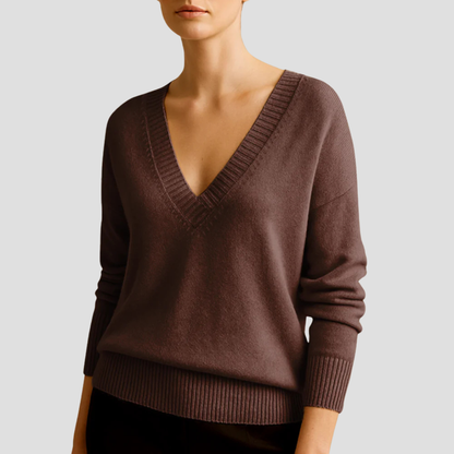 Women's Classic V Neck Sweater
