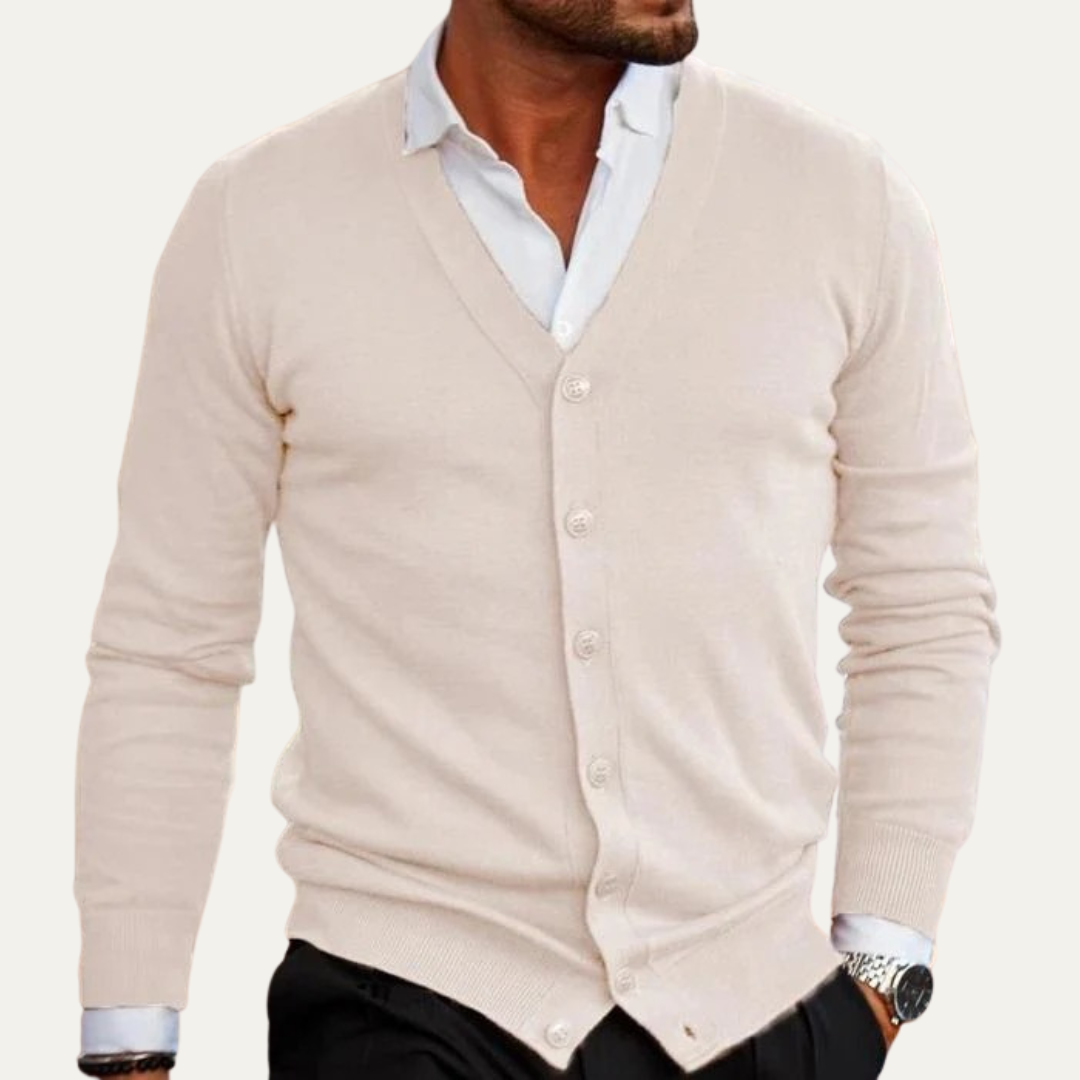 Men’s Classic V Neck Button Front Cardigan