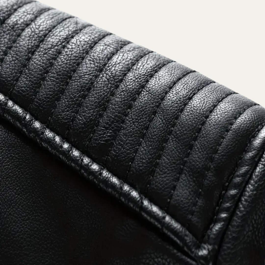 Men’s Sleek Faux Leather Motorcycle Jacket
