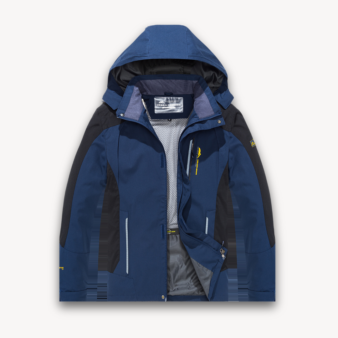 Men's Waterproof Hooded Softshell Jacket - Lightweight Outdoor Windbreaker for Hiking - All-Weather Gear
