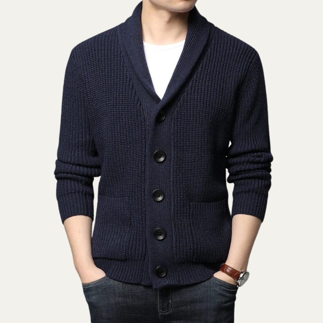 Men’s Shawl Collar Button Cardigan