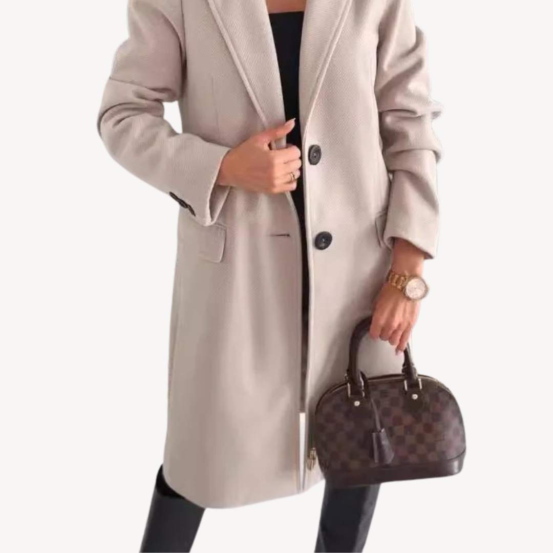 Women's Wool Blend Coat with Pockets