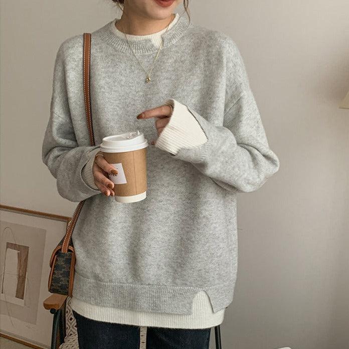 Soft Grey Cashmere Sweater for Women - BritishElegance