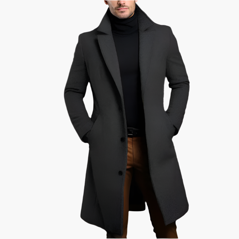 Men’s Long Single Breasted Formal Topcoat