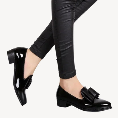 Patent Bow Orthopedic Loafers Women