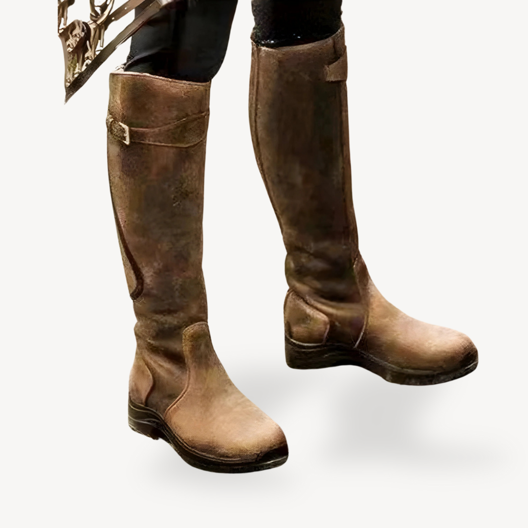 PU Leather Orthopedic Riding Boots Women
