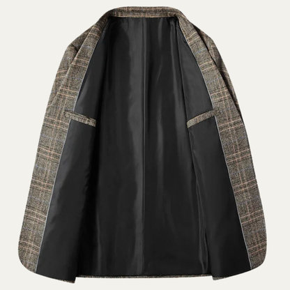 The Sarteano Men’s Classic Checked Slim Fit Plaid Blazer Jacket