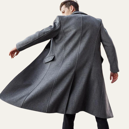 Men’s Tailored Long Single Breasted Formal Overcoat