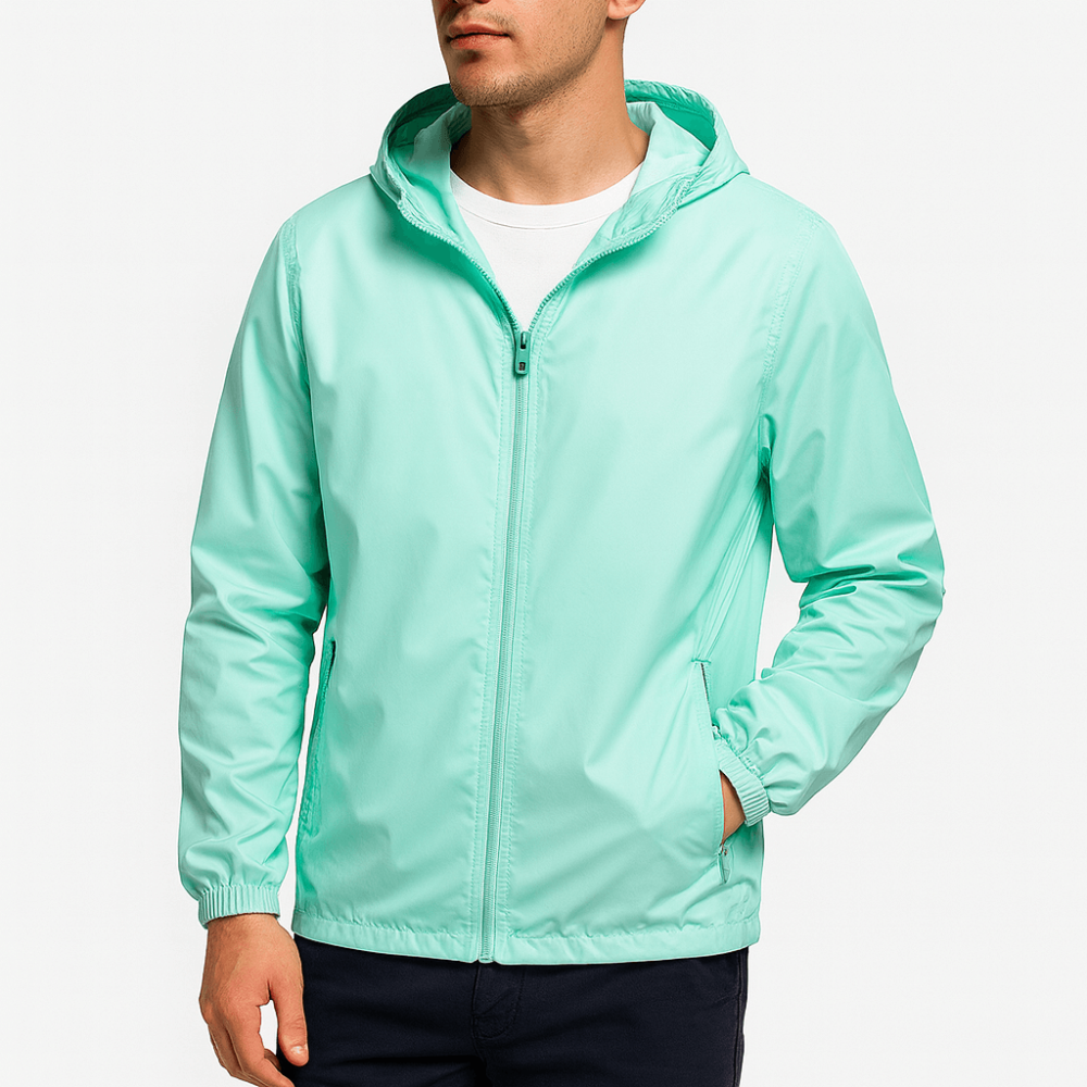 Men’s Lightweight Full Zip Hooded Windbreaker