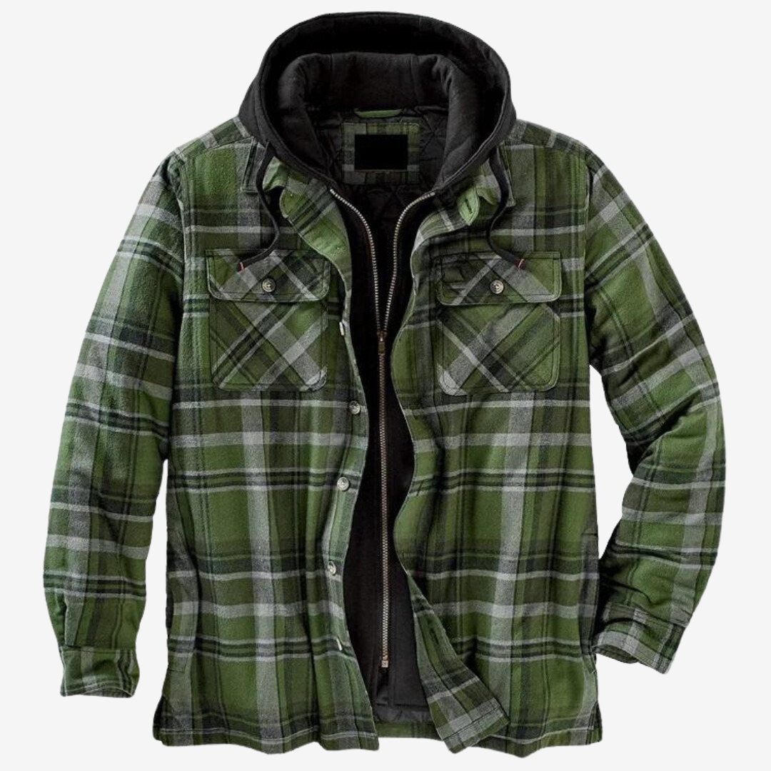Men’s Heavy Plaid Hooded Flannel Shacket