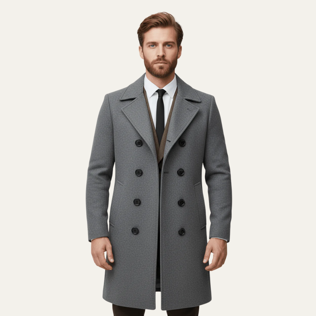 Men’s Mid-Length Double-Breasted Peacoat