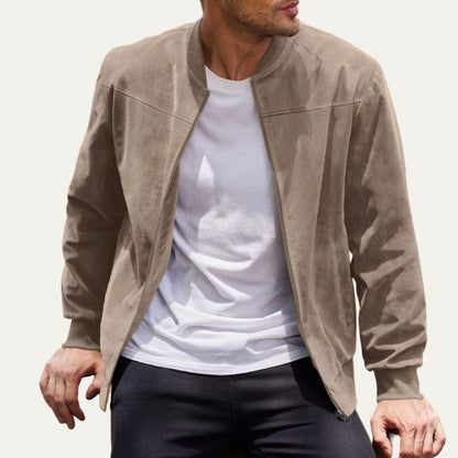 Men’s Casual Suede Look Bomber Jacket