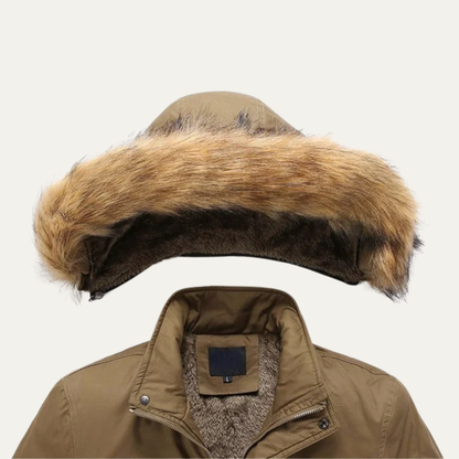 The Manchester Men’s Wam Hooded Winter Parka Coat with Fur Trim