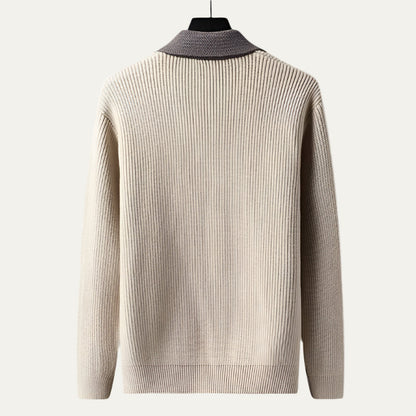 Men’s Contrasting Shawl Collar Button Front Cardigan
