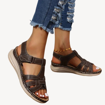 Leather Buckle Orthopedic Sandals Women