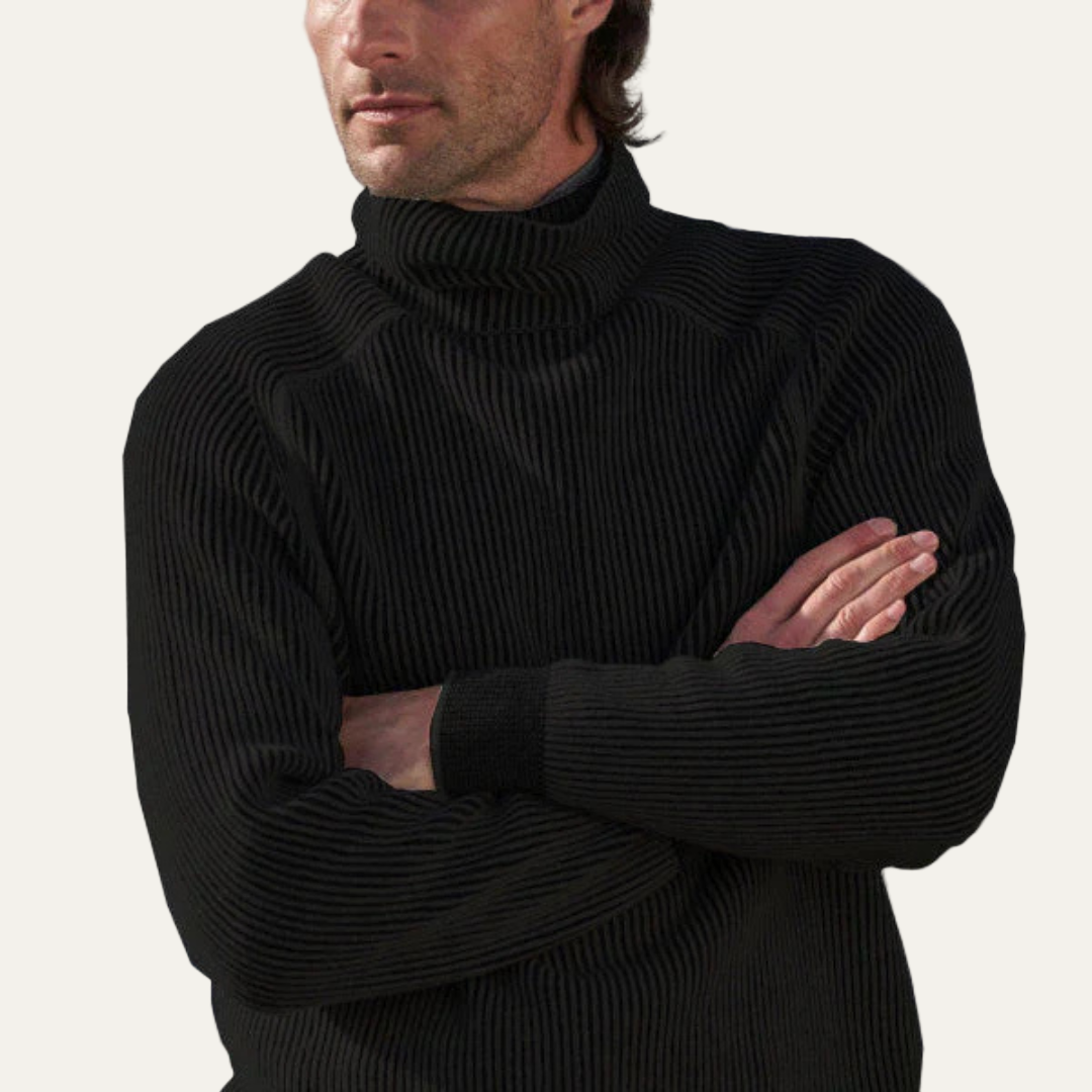 Men’s Heavy Rib Knit Turtleneck Sweater